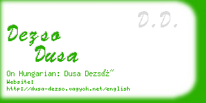 dezso dusa business card